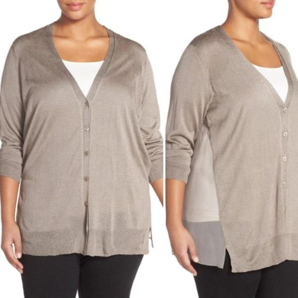NWT NIC+ZOE Chiffon Back Cardigan | 2X